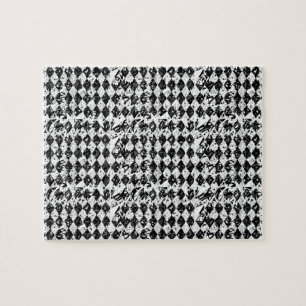 Abstracte diamanten (zwart/wit) legpuzzel