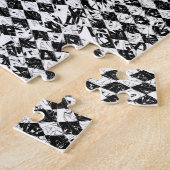 Abstracte diamanten (zwart/wit) legpuzzel (Zijkant)