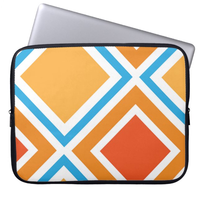 Abstracte diamantgeometrie laptop sleeve (Voorkant)
