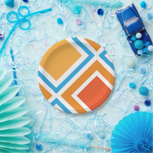 Abstracte diamantgeometrie papieren bordje (Feest)