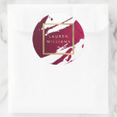 Abstracte Diep Robijnrode Penseelstreken Ronde Sticker (Tas)