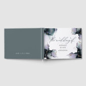 Abstracte diepe cyaan-mosterd Amethyst-geode Gastenboek (Volledig)