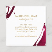 Abstracte Diepe Ruby Red-penseelstreken Vierkante Visitekaartje (Achterkant)