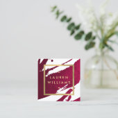 Abstracte Diepe Ruby Red-penseelstreken Vierkante Visitekaartje (Staand voorkant)