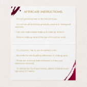 Abstracte Diepe Ruby Red-penseelstreken Visitekaartje (Binnenkant ongevouwen)