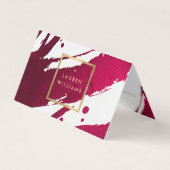 Abstracte Diepe Ruby Red-penseelstreken Visitekaartje (Voorkant)