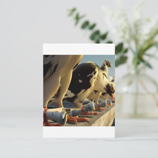 Abstracte dierduivenbericht briefkaart (Staand voorkant)