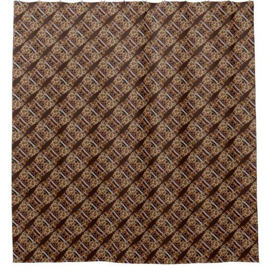 Abstracte dierenhuid (bruin) douchegordijn (Voorkant)