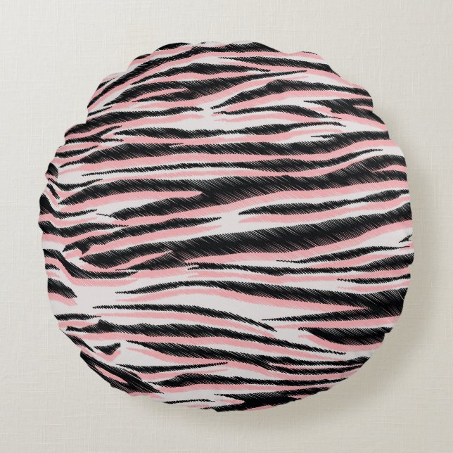 Abstracte dierenhuid naadloze print rond kussen (Voorkant)