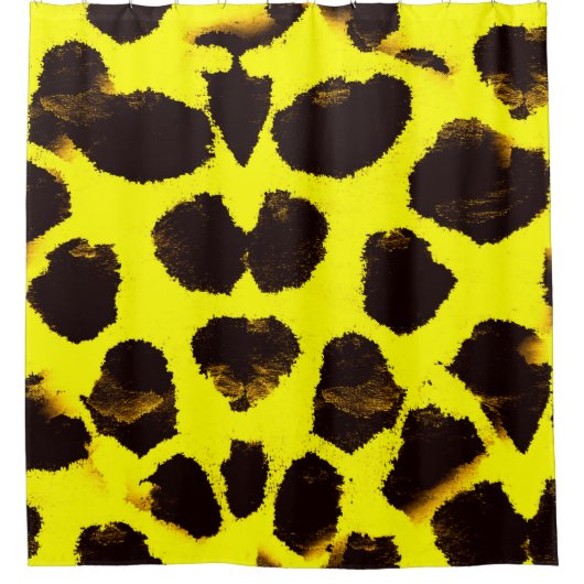 Abstracte Dierenprint Leopard Waterverf Douchegordijn (Voorkant)
