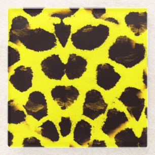 Abstracte Dierenprint Leopard Waterverf Glazen Onderzetter