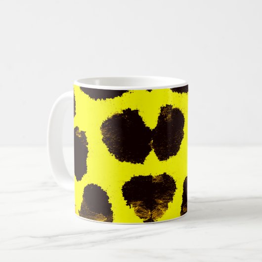 Abstracte Dierenprint Leopard Waterverf Koffiemok (Voorkant links)