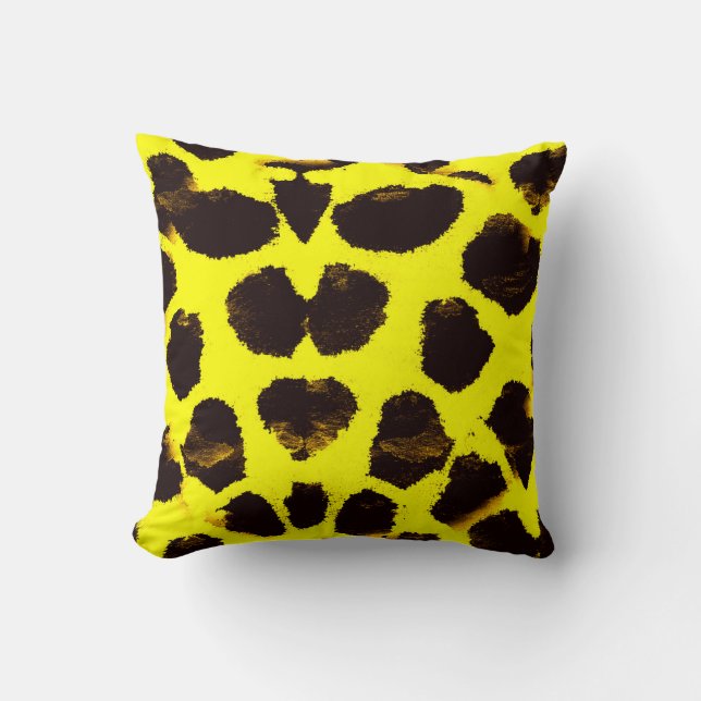 Abstracte Dierenprint Leopard Waterverf Kussen (Voorkant)