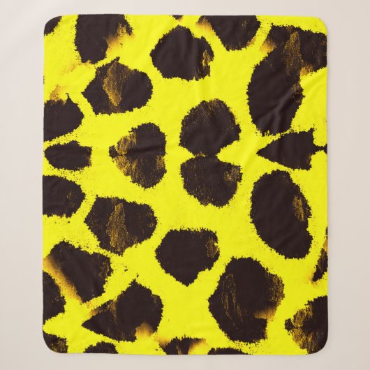 Abstracte Dierenprint Leopard Waterverf Sherpa Deken (Voorkant)