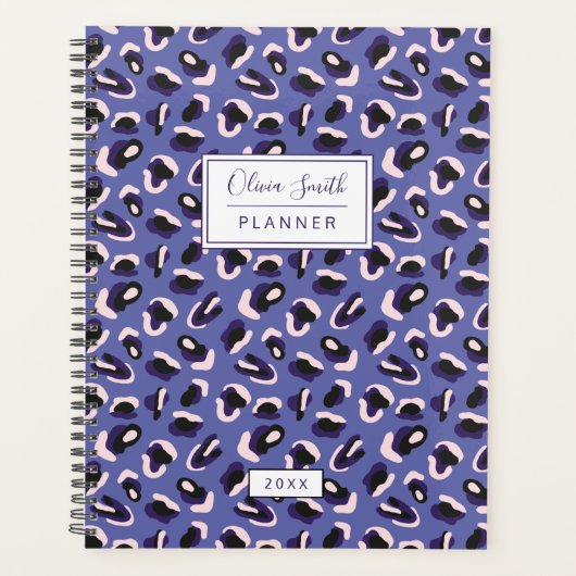 Abstracte dierenprint Paarse Planner (Voorkant)