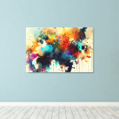 Abstracte dierenschildering canvas afdruk (Insitu (Houten vloer))