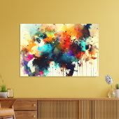 Abstracte dierenschildering canvas afdruk (Insitu (Woonkamer))