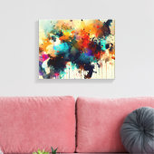 Abstracte dierenschildering canvas afdruk (Insitu (Woonkamer))