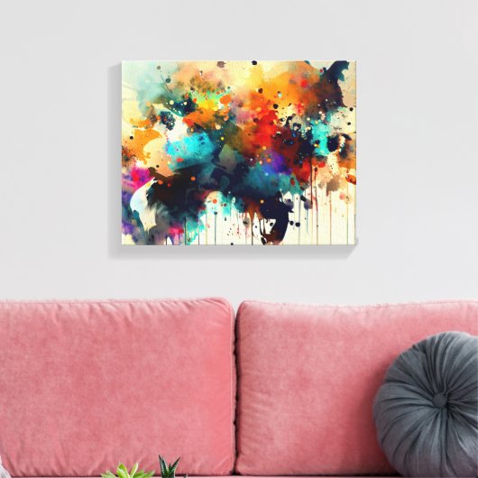 Abstracte dierenschildering canvas afdruk (Insitu (Woonkamer))