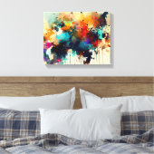 Abstracte dierenschildering canvas afdruk (Insitu (Slaapkamer))