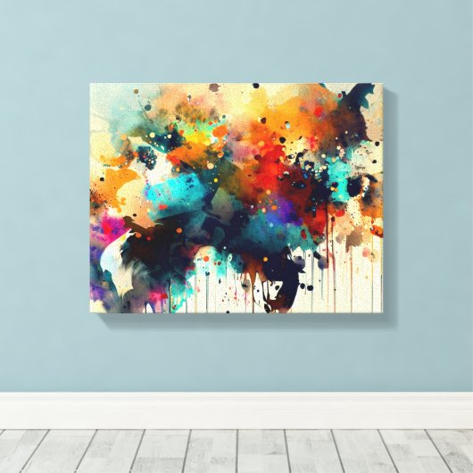 Abstracte dierenschildering canvas afdruk (Insitu (Houten vloer))