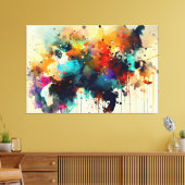 Abstracte dierenschildering canvas afdruk (Insitu (Woonkamer))
