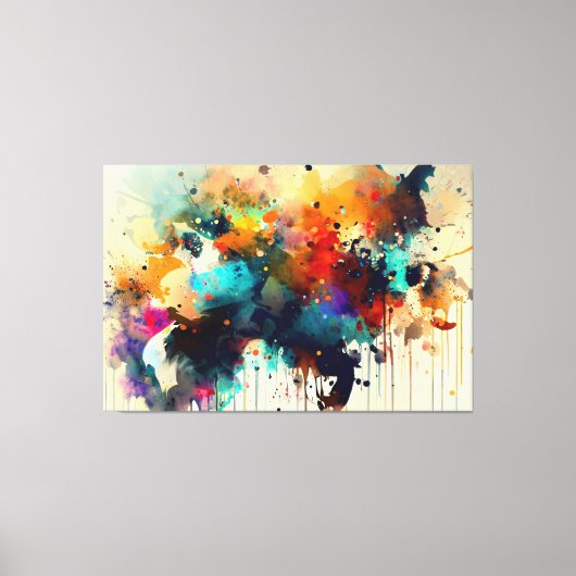 Abstracte dierenschildering canvas afdruk (Voorkant)