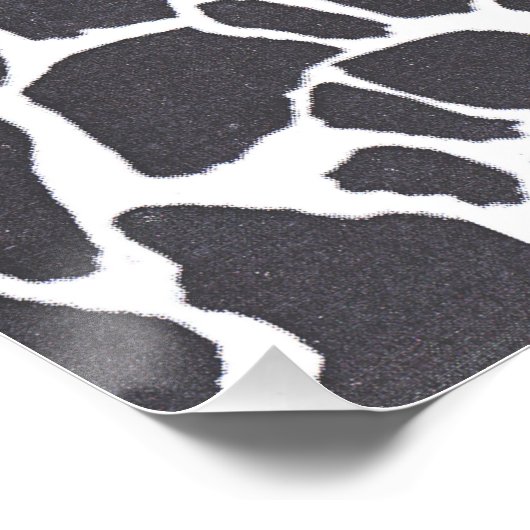 Abstracte Dierkunst Zwart Wit Koeienprint Perfect Poster (Hoek)