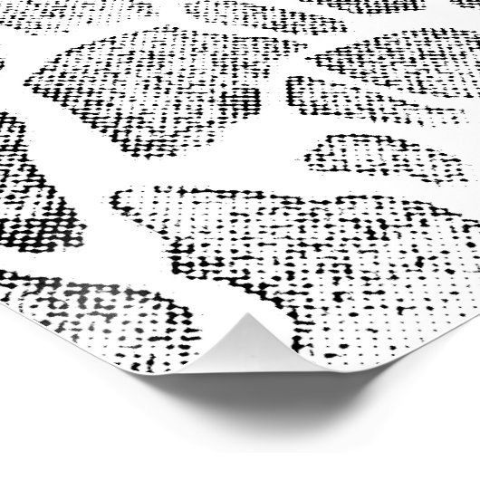Abstracte Dierkunst Zwart Witte Grafische Textuur Perfect Poster (Hoek)