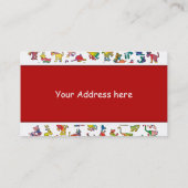 Abstracte dierpatronen voor kinderen + uw rug. visitekaartje (Achterkant)