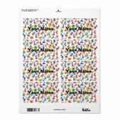 Abstracte diersoorten PatroonTegels + jouw tekst Etiket (Full Sheet)