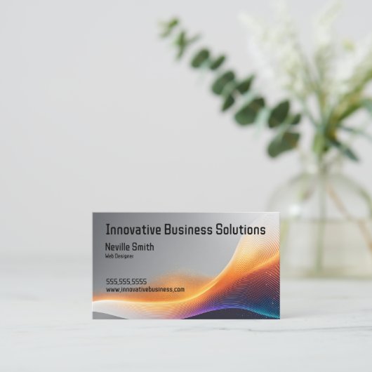 Abstracte Digital Wave Web Designer High Tech IT Visitekaartje (Staand voorkant)