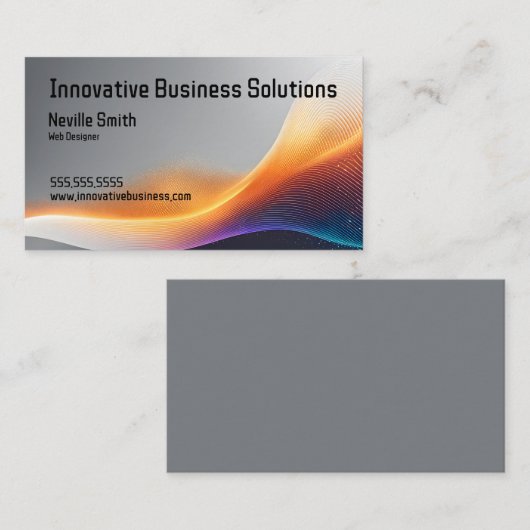 Abstracte Digital Wave Web Designer High Tech IT Visitekaartje (Voorkant / Achterkant)