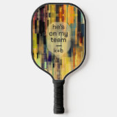 Abstracte Digitale Aangepaste Naam Koppel Gift Pickleball Paddle (Voorkant)