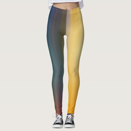 Abstracte Digitale Bikleur Gradient Art Leggings (Voorkant)