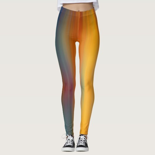 Abstracte Digitale Bikleur Gradient Art Leggings (Voorkant)