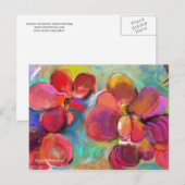 Abstracte digitale bloemenPostcard 6 Briefkaart (Voorkant / Achterkant)
