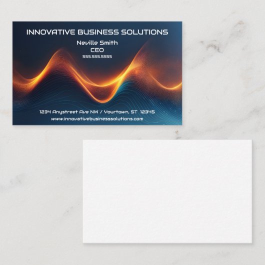 Abstracte digitale deeltjesgolven High Tech Visitekaartje (Voorkant / Achterkant)