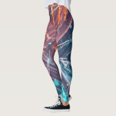 Abstracte digitale elektronische moderne kunst leggings (Links)