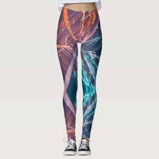 Abstracte digitale elektronische moderne kunst leggings