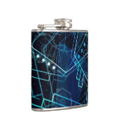 Abstracte digitale geometrische gegevens Blauwe Ku Heupfles (Rechts)