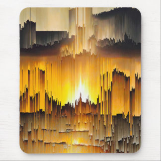 Abstracte Digitale Glitch Zonsondergang Muismat