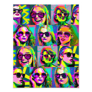 Abstracte digitale kleurenkunst foto afdruk