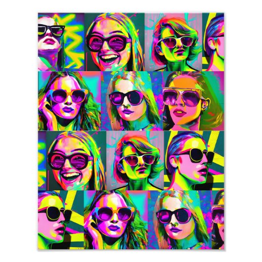 Abstracte digitale kleurenkunst foto afdruk (Voorkant)