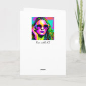 Abstracte Digitale Kunst Kleurrijke Vrouwen in Zon Kaart (Achterkant)