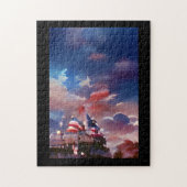 Abstracte digitale kunst onder Amerikaanse vlag Legpuzzel (Verticaal)