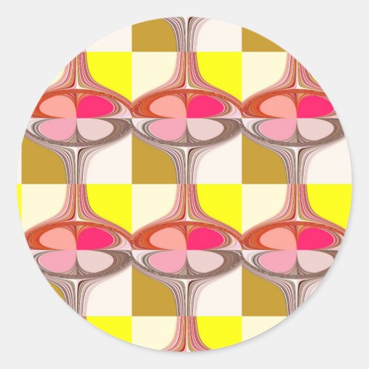 abstracte digitale kunst ronde sticker (Voorkant)