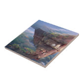 Abstracte digitale kunst voor mand-bergbeklimmen tegeltje (Zijkant)