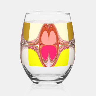 abstracte digitale kunst wijnglas zonder voet