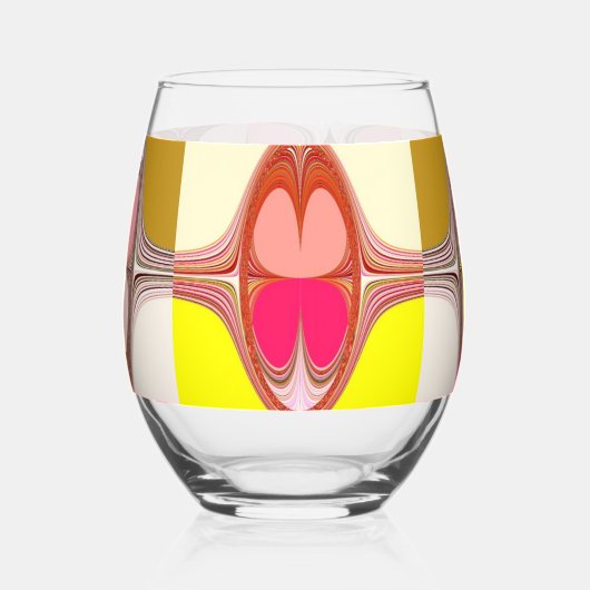 abstracte digitale kunst wijnglas zonder voet (Voorkant)